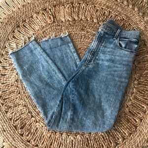 Abercrombie & Fitch Ultra High Rise Jeans Med Blue Light Acid Wash Sz 6S Petite